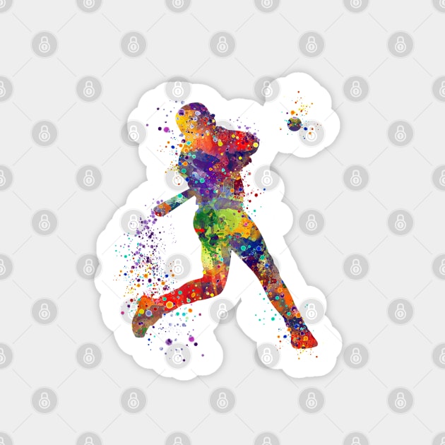 Baseball Boy Batter Colorful Watercolor Softball Player Sticker by LotusGifts